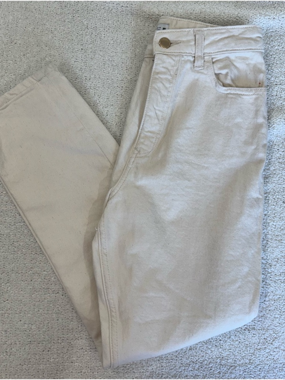 Zara Off-White High-Rise Jeans